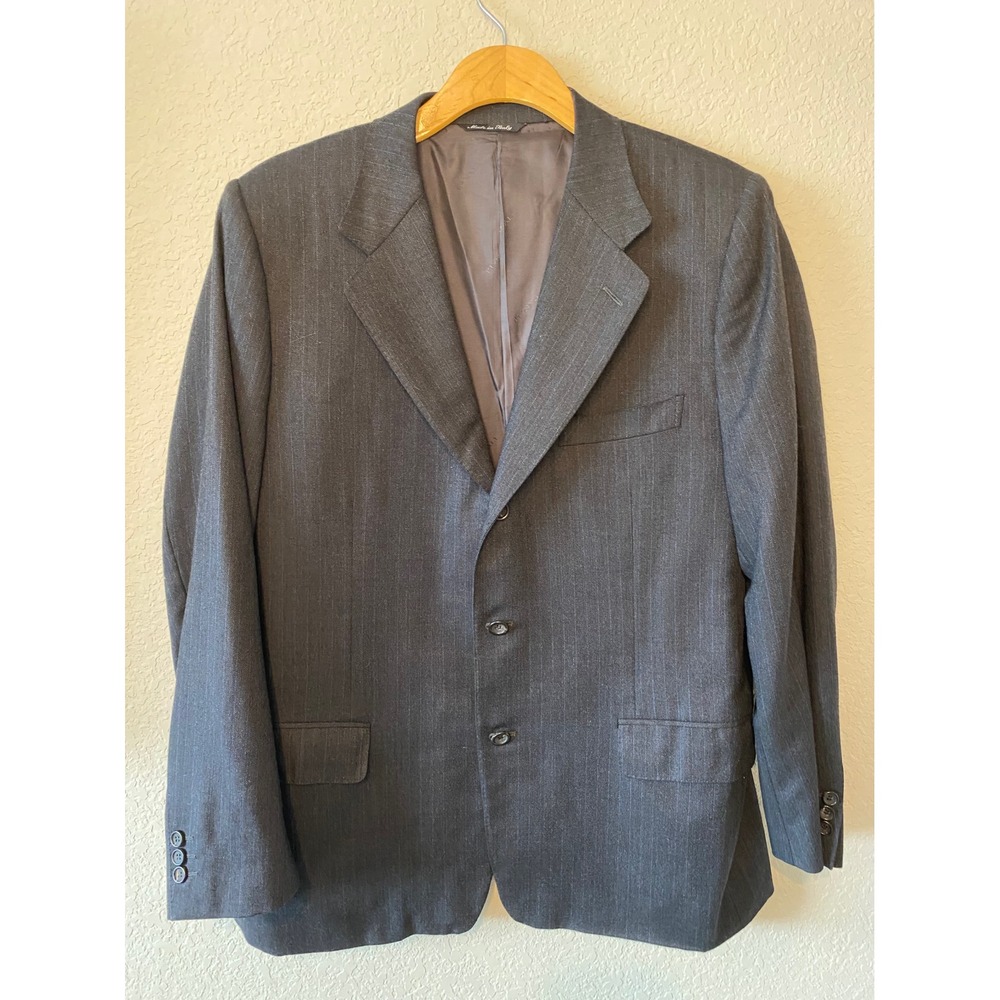 Canali Exclusive Super 180s Blazer Sport Coat Pinstripe Wool Made in Italy 42R